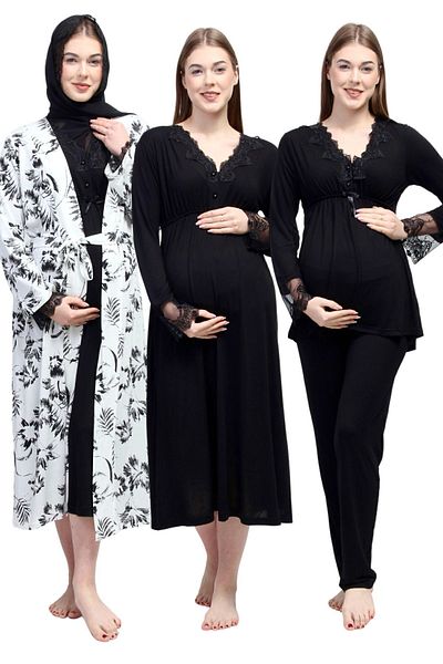 ByLohusa Black Hijab Maternity Set Effortt
