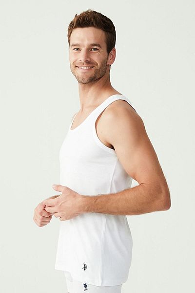 U.S. Polo Assn. 8Z.0T.18.A.8.G U.S. Polo Assn. Men's Melange 2 Pack Undershirt 8Z.0T.18.A.8.G