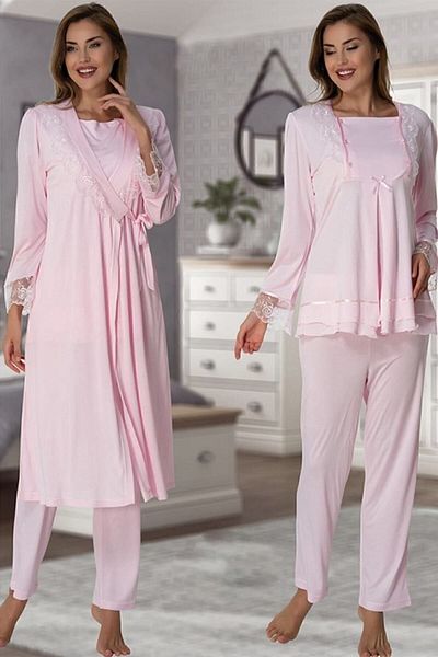 Effort Pijama طقم بيجامة للحوامل باللون الوردي من Zerre Bebe