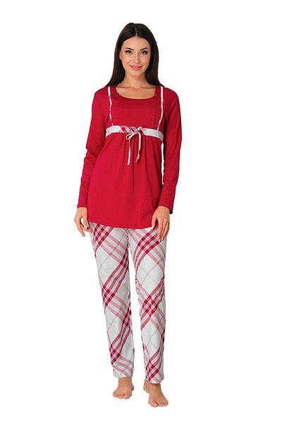 Effort Pijama Set pijamale de maternitate roșii pentru alăptare 8082