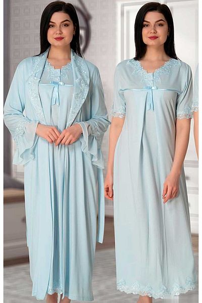 Effortt 5036m Blue Lace Collar Maternity Pregnant Set of 4
