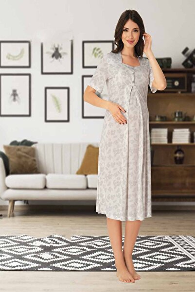 Effortt 8013 Γυναικείο νυχτικό με γκρι χρώμα