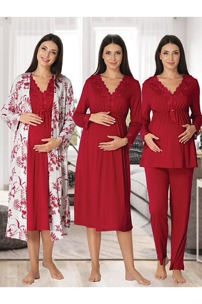 Effort Pijama Dvina Effortt Maternity Set of 4 - Cherry Color, Model 8096