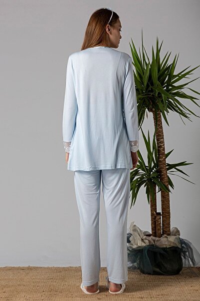 ByLohusa Effortt Mavi Hamile Lohusa Pijama Takımı