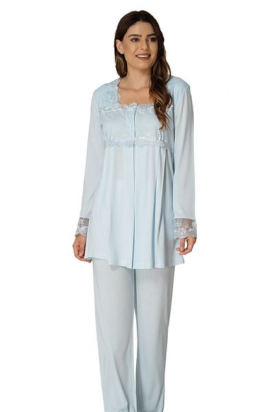 Effort Pijama Set pijama de maternitate din dantelă albastră pentru femei 2403m