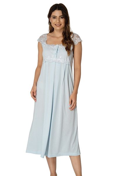 Effort Pijama Cămașă de noapte din dantelă cu mânecă scurtă