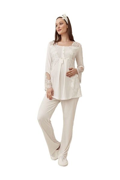 Mecit Pijama طقم بيجامة أنيقة للحوامل من الدانتيل من Mecit 5015