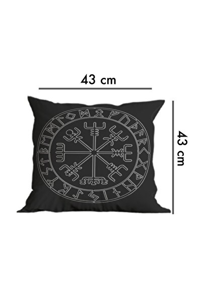 Belle Benoit 6-Piece Gray Viking Design Double-Sided Printed, Decorative, Seat Pillowcase, Cushion Cover Set