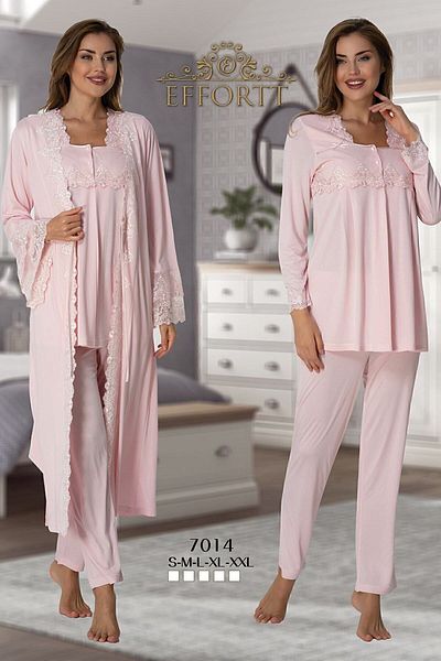 Effort Pijama Σετ Πιτζάμες εγκυμοσύνης με μακρύ Peignoir