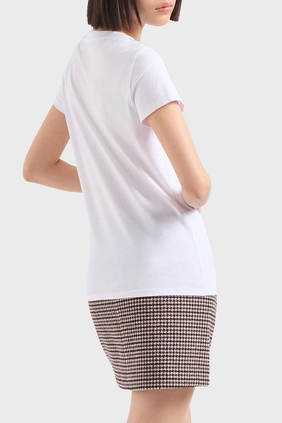 Armani Exchange تي شيرت قطني بقصة ضيقة برقبة دائرية - تي شيرت 6DYT51 YJG3Z 1000