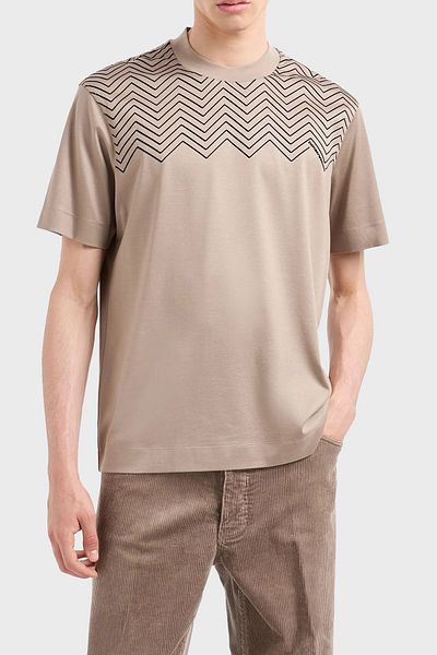 Emporio Armani Ανδρικό βαμβακερό μπλουζάκι με λαιμόκοψη - κανονική εφαρμογή 6D1T91 1JOSZ 0144