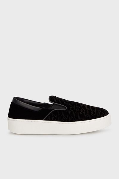 Emporio Armani Thick Sole Velvet Loafer - Shoes X3Y007 Xr235 00002