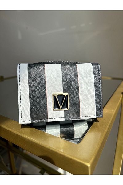 chocolatebag PORTOfel din piele artificială, alb, cu mai mulți ochi, pentru femei, cu compartiment pentru monede și hârtie, cu fermoar