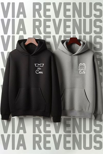 Vordevia Ellie and Carl Printed Oversize Lover Combination Sweatshirt
