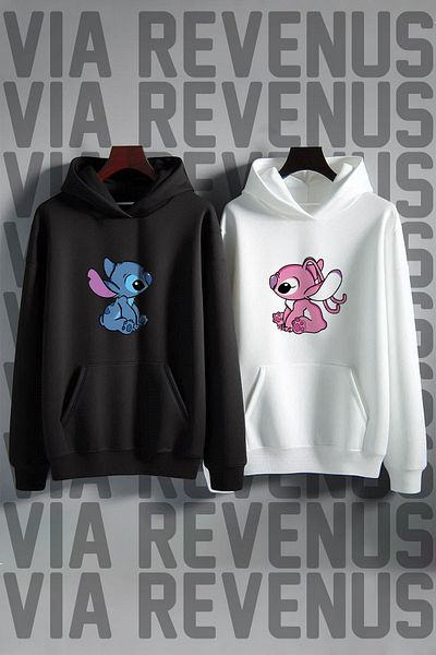 Vordevia Printed Oversize Lover Combination Sweatshirt