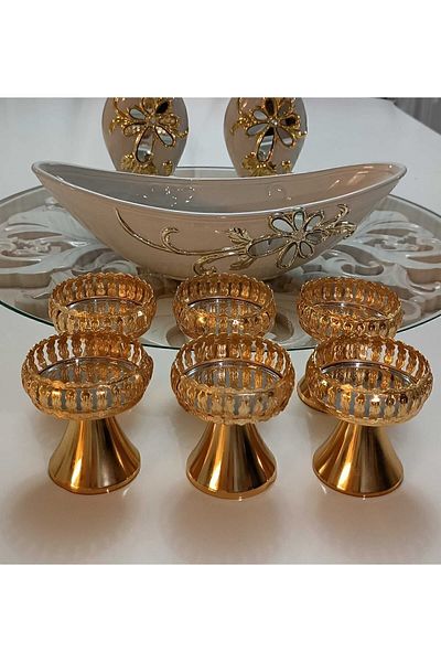 DUMANS 6 Pieces Prince Turkish Delight Bowl Coffee Side Presentation Bowl