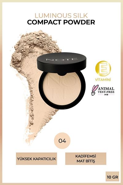 NOTE 04 Sand - Luminous Silk Compact Powder Mat, Finished Powder