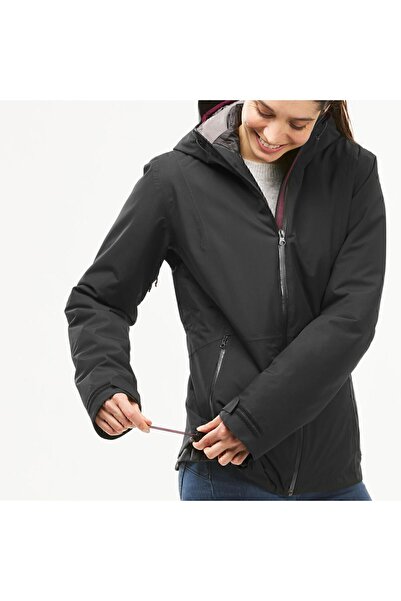 Decathlon Kadın 3'ü 1 Arada Outdoor Trekking Montu - Siyah - Travel 500 - 8°c