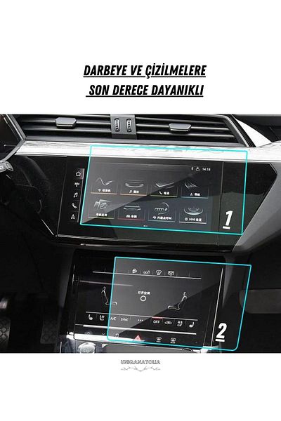 UniqAnatolia Audi Q8 2020-2023 - Multimedia and Lower Control Panel, Nano Screen Protector Compatible