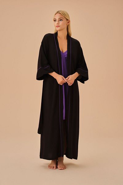SUWEN Jaguar Long Dressing Gown - Relaxed Fit