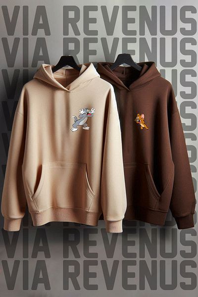 Vordevia Φούτερ με στάμπα Tom and Jerry Cheerful Oversize - Dear Design