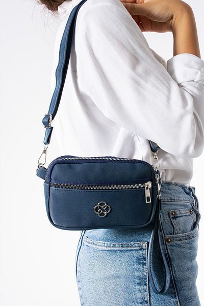 Rosmod Γυναικεία τσάντα ώμου και χεριού Navy Blue Mini - Τρεις τσέπες