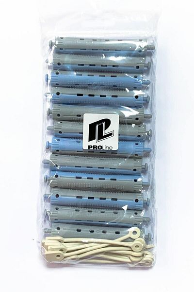 Pro Line Proline Perm Curler (12 Pieces) + Perm Rubber (12 Pieces) Gray N 13 91 Mm