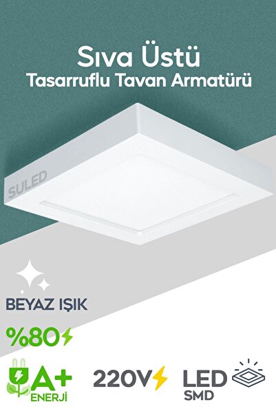 SULED 18 W Sıva Üstü Kare Armatür