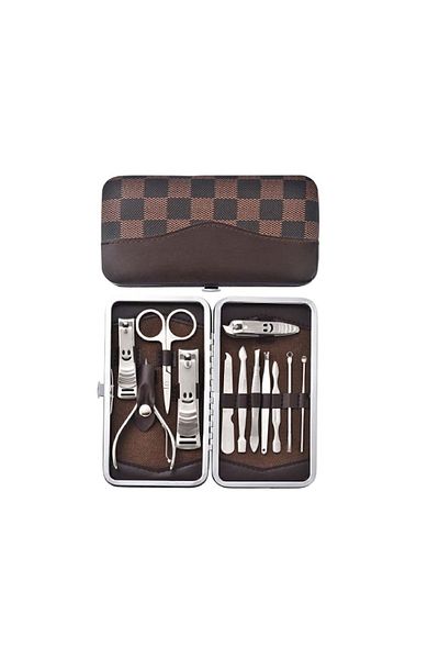HKNYS Stainless Manicure & Pedicure Set with Bag 12 Pieces - Set with Special Bag - 1 Quality