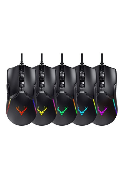 Xrades Night XR07 Siyah Rgb Gaming Mouse 12800 Dpı 8 Tuşlu Drag Click Makrolu