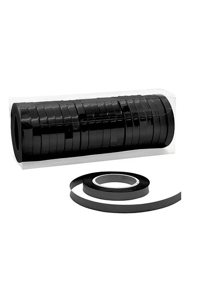 HKNYS 25 Mt Metallized Black Raffia Balloon Rope