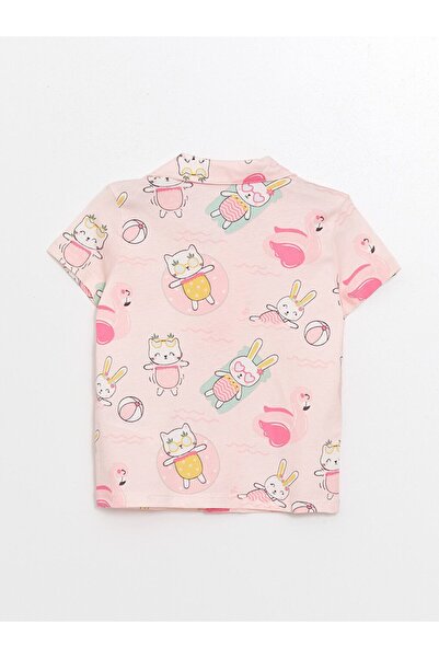 LC Waikiki LCW baby Polo Yaka Kız Bebek Şortlu Pijama Takımı