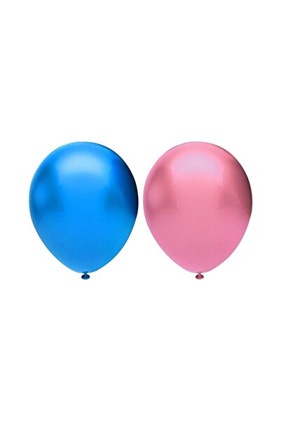 HKNYS 40 Pieces Blue-Pink Metallic Balloon Helium Gas Compatible.-Birthday Pa...