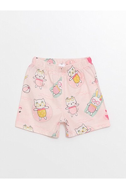 LC Waikiki LCW baby Polo Yaka Kız Bebek Şortlu Pijama Takımı