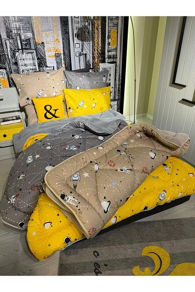 Violacasa Single Double Sided Welsoft Quilt Space Yellow