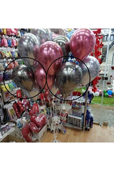 Kalisan بالون كروم فضي غامق (بالون مرآة) 10 قطع