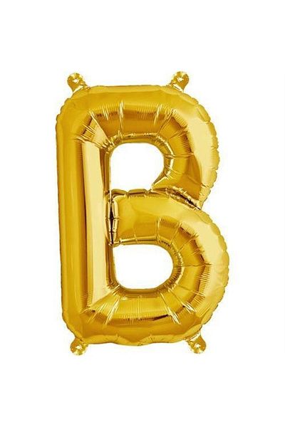 HKNYS Letter B Gold (Gold) Color Foil Balloon - 40 Cents - Letter Name Foil Balloon
