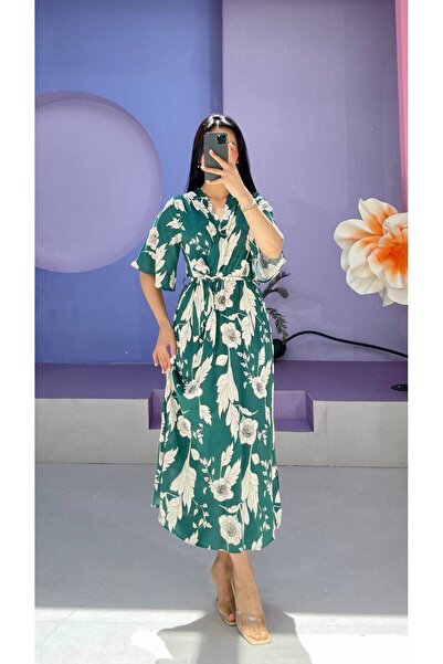 LAMİFUSTORE فستان منقوش مريح