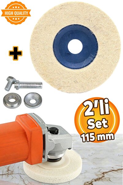 Badem10 2'li Set 115 Mm Oto Araç Pasta Cila Polisaj Keçesi Matkap Aparatı Met...