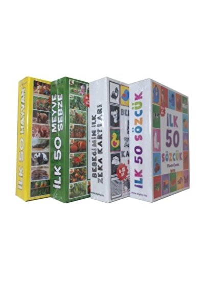 Genel Markalar Flash Cards 4’lü Set ( Bebeğimin İlk Zeka Kartları-İlk 50 Meyv...