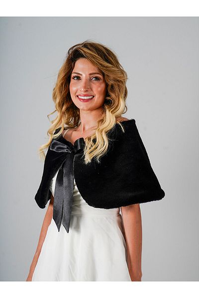 Sed da Exclusive Short Fur Etol Bridal Bolero Black, Etol, Shawl