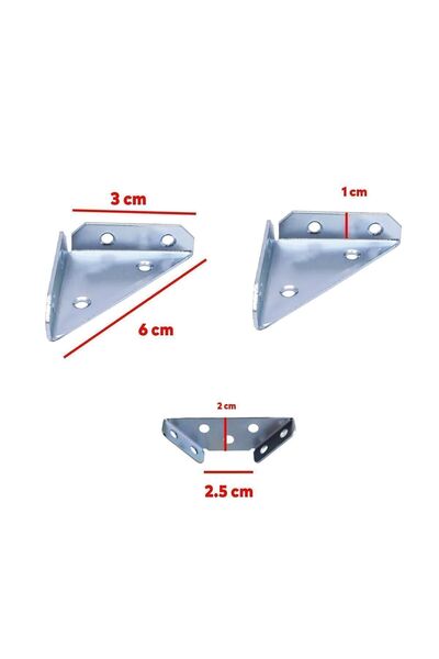 Badem10 4 Adet Mobilya Eşya Dolap Köşe Birleştirme Köşebent Sabitleyici Bağlantı Aparatı L Demir Gönye Metal