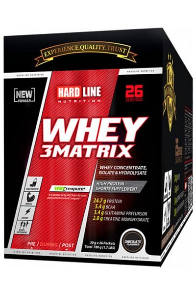 Hardline Whey 3 Matrix Strawberry - 30gr 26 Sachet Protein Powder