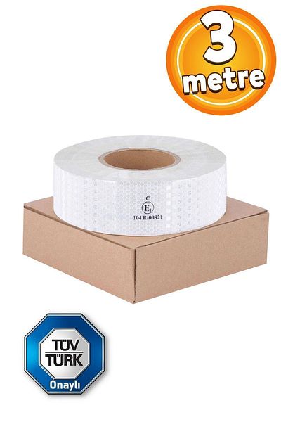 Badem10 Tweezer Approved - Reflective White Warning Tape, 3 Mt Highlighter Tape Vehicle Auto Truck Exterior Accessory