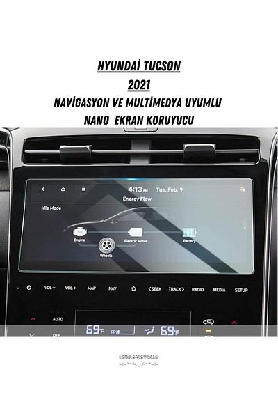 UniqAnatolia Hyundai Tucson 2021 - 10.25 Inch Navigation and Multimedia Compatible Nano Screen Protector