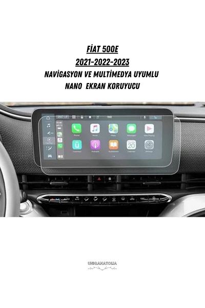 UniqAnatolia Fiat 500E 2021 2022 2023 Navigation and Multimedia Compatible Nano Screen Protector