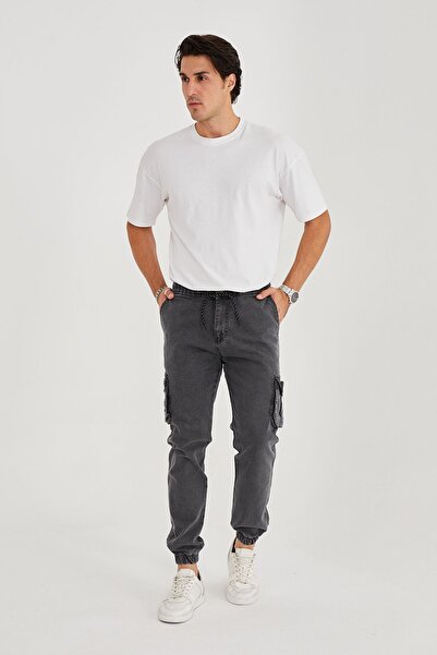 allymoda Erkek Kot Kargo Pantolon Likralı Paçası Lastikli ALLY-209