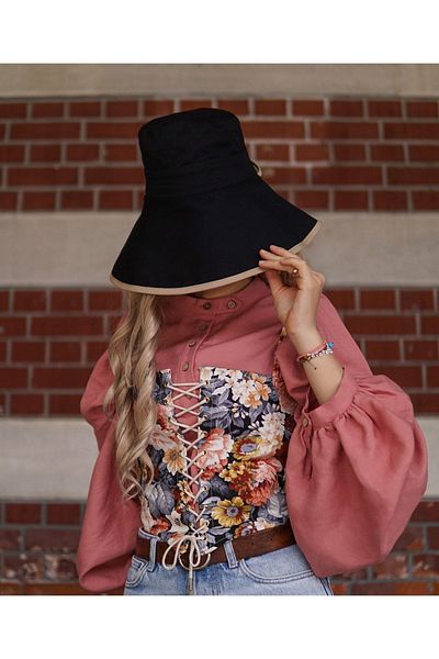 Launes Reversible Halter Neck Beige-black Hat