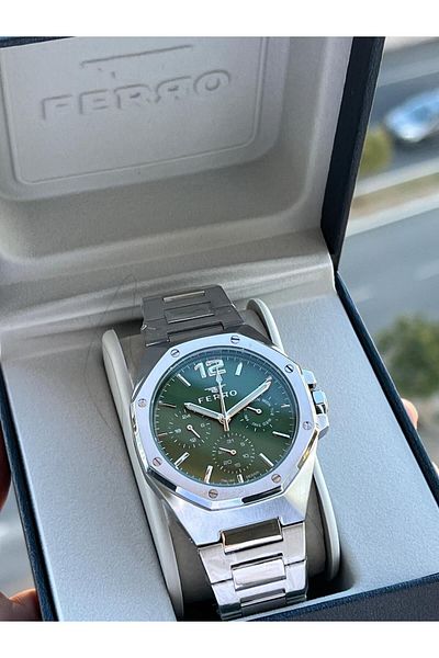 FERRO 30 Mt Waterproof Men's Wristwatch - Steel Cord, Chronograph Function Efm.40127.A6