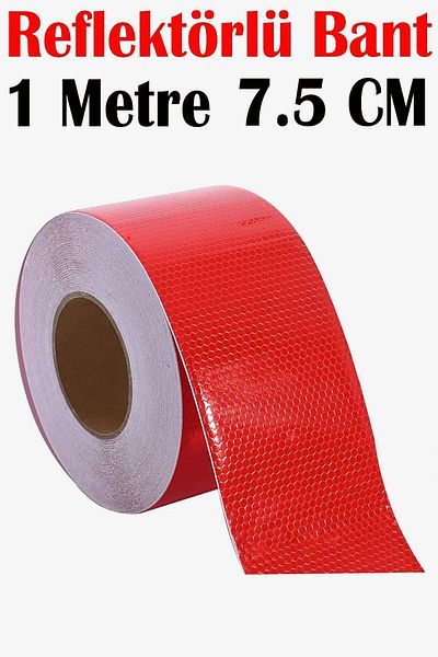 Badem10 Red Reflective Highlighter Vehicle Warning Tape - 7.5 Cm 1 Mt